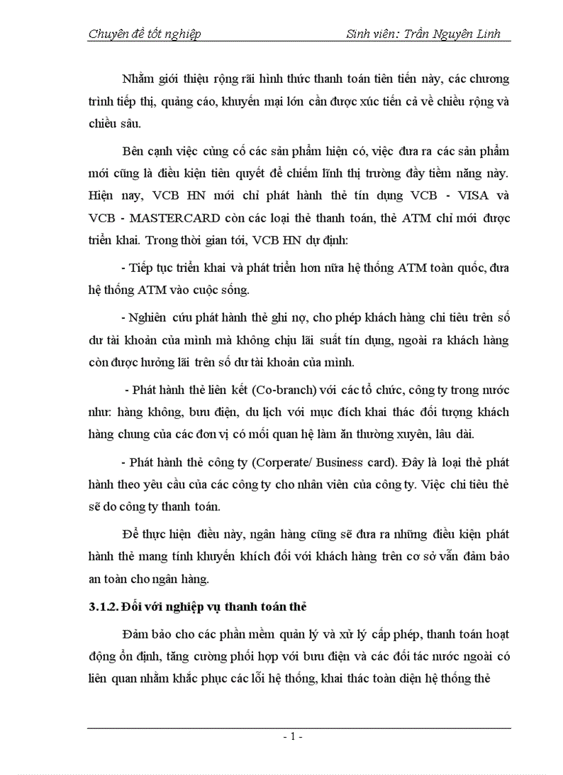 image for page Phát triển hoạt động thanh toán thẻ tại Ngân hàng Ngoại thương Hà Nội 1