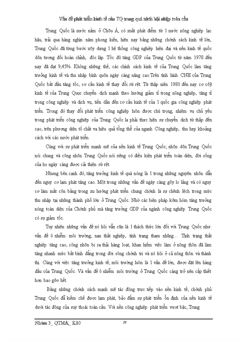 image for page Vấn đề phát triển kinh tế của TQ trong quá trình hội nhập toàn cầu