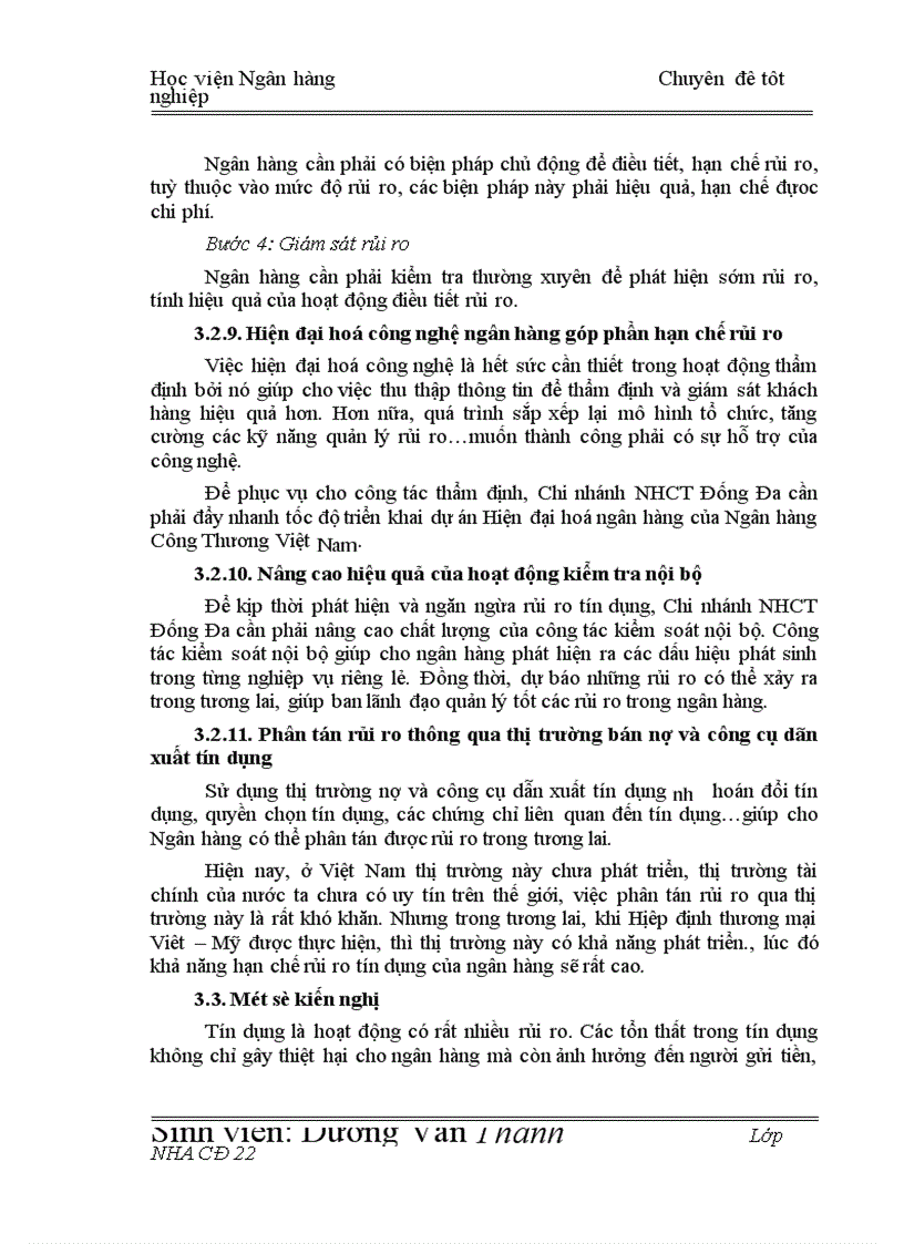 image for page Giải pháp hạn chế rủi ro tín dụng tại Chi nhánh Ngân hàng Công Thương khu vực Đống Đa 1