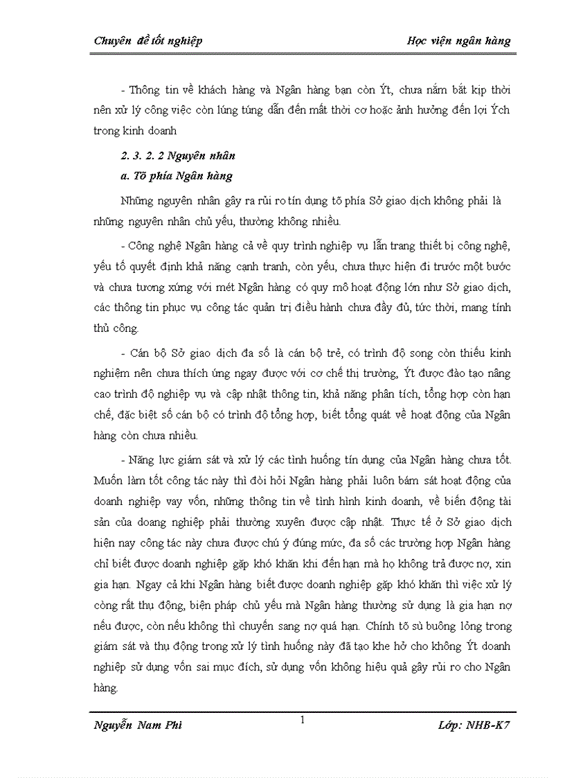 image for page Giải pháp phòng ngừa và hạn chế rủi ro tín dụng tạí Sở giao dịch NHNT Việt Nam 1