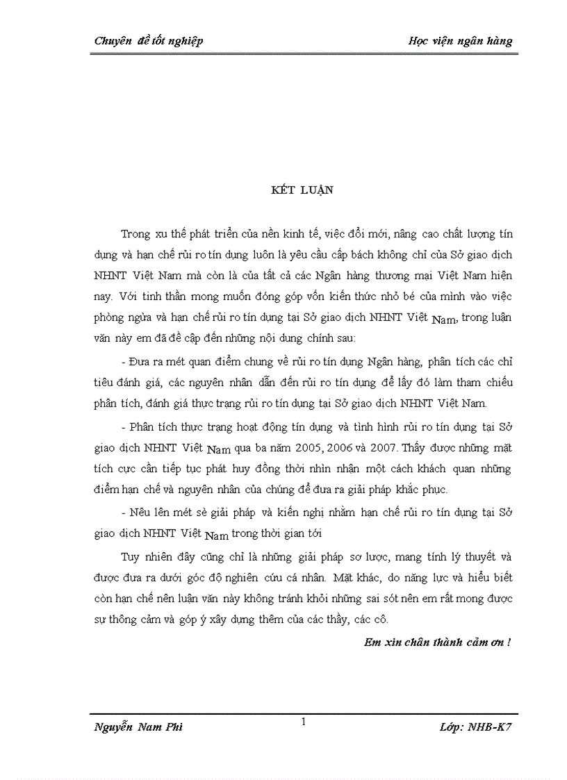 image for page Giải pháp phòng ngừa và hạn chế rủi ro tín dụng tạí Sở giao dịch NHNT Việt Nam 1