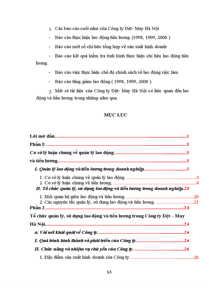 image for page Tổ chức quản lý sử dụng lao động và tiền lương trong công ty Dệt May Hà Nội 1