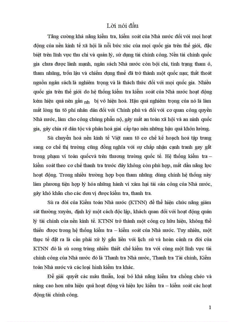 Tìm hiểu hoạt động của Kiểm toán Nhà nước trong hệ thống kiểm tra kiểm soát Nhà nước tại Việt nam hiện nay