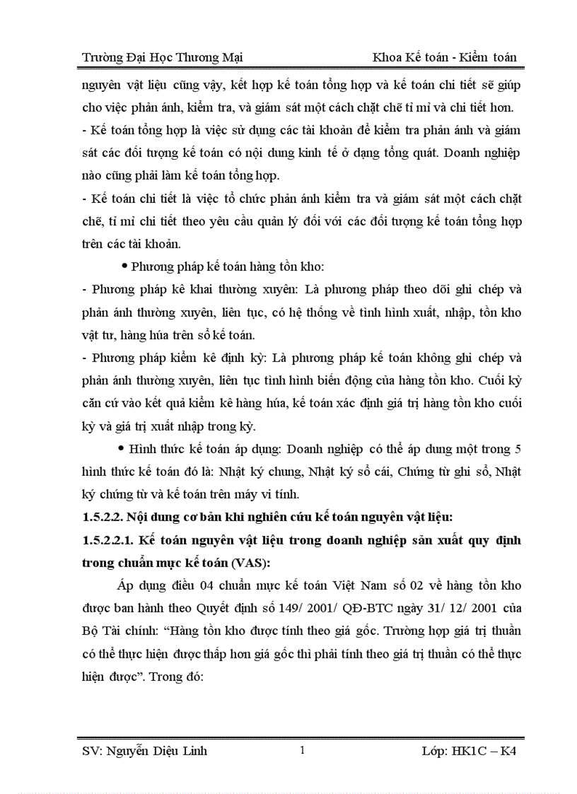 image for page Kế toán nguyên vật liệu sản xuất áo sơ mi ở công ty cổ phần may Vĩnh Phú