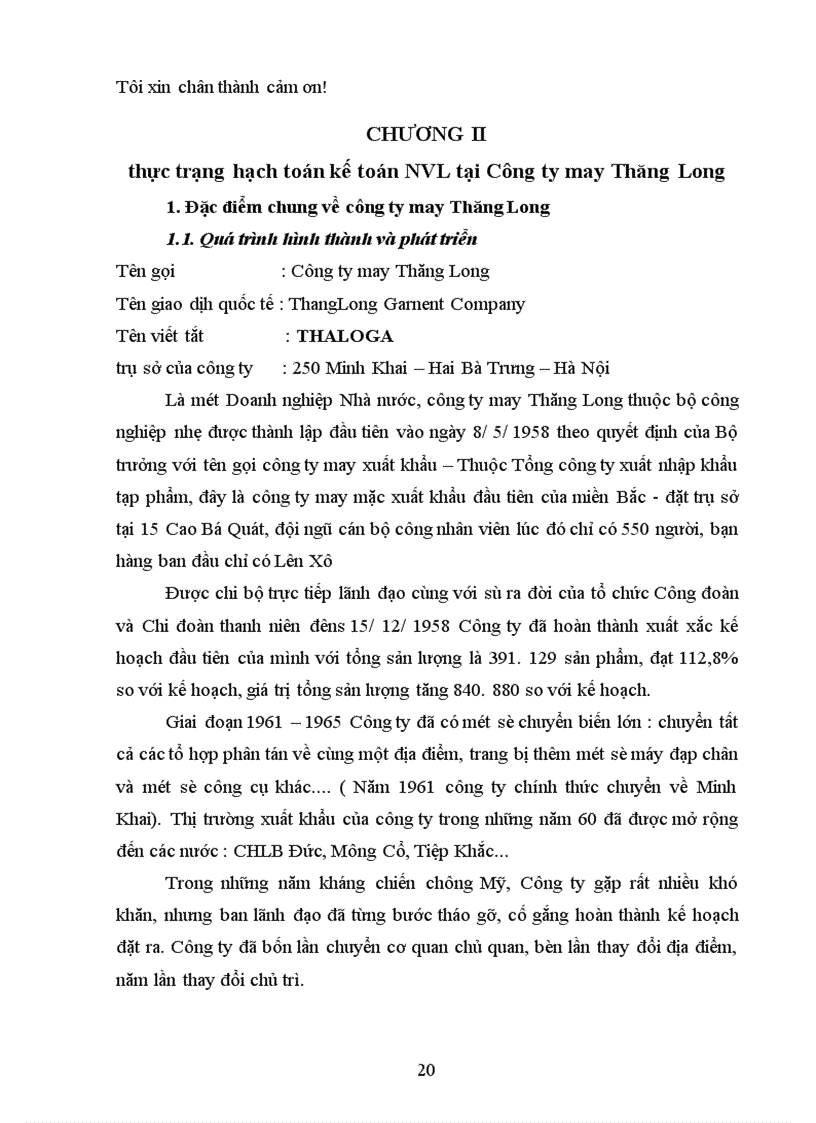 image for page Tổ chức kế toán nguyên vật liệu ở Công ty May Thăng Long 1