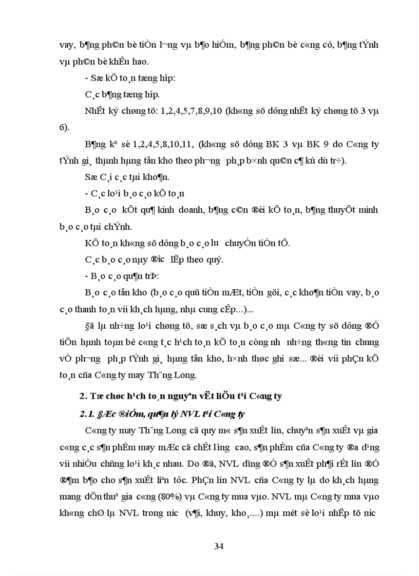 image for page Tổ chức kế toán nguyên vật liệu ở Công ty May Thăng Long 1