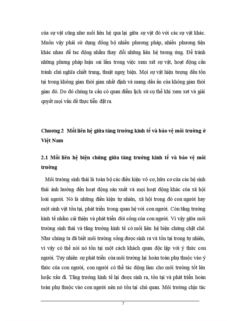 image for page Phép biện chứng về mối liên hệ phổ biến và vận dụng phân tích mối liên hệ giữa tăng trưởng kinh tế với bảo vệ môi trường sinh thái ở Việt Nam 1
