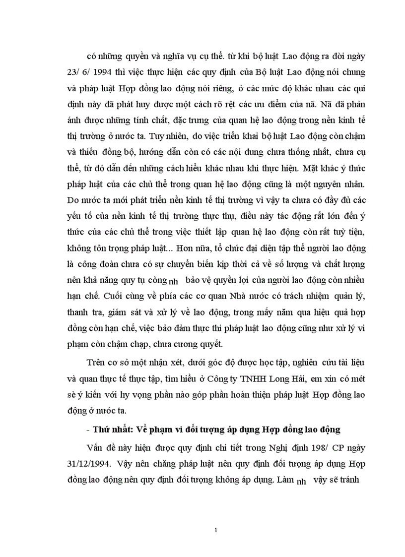 image for page Hoàn thiện chế độ pháp lý về Hợp đồng lao động trong Công ty TNHH ứng dụng và chuyển giao công nghệ Long Hải