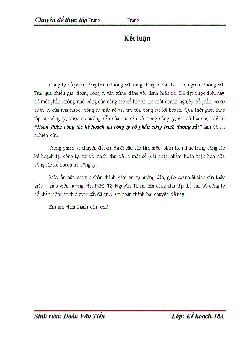 image for page Hoàn thiện công tác kế hoạch tại công ty cổ phần công trình đường sắt