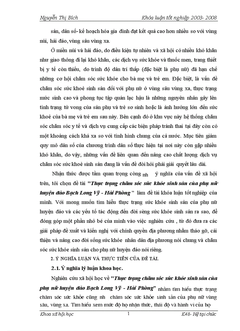 image for page Thực trạng chăm sóc sức khỏe sinh sản của phụ nữ huyện đảo Bạch Long Vỹ Hải Phòng 1