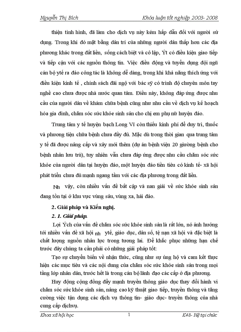 image for page Thực trạng chăm sóc sức khỏe sinh sản của phụ nữ huyện đảo Bạch Long Vỹ Hải Phòng 1