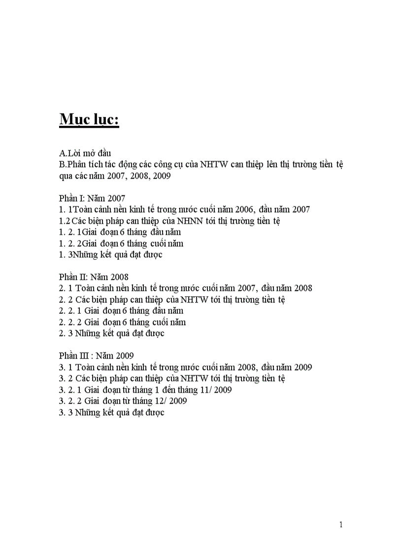 image for page Đánh giá sự tác động của NHTW tới thị trường tiền tệ trong các năm 2007 2008 2009
