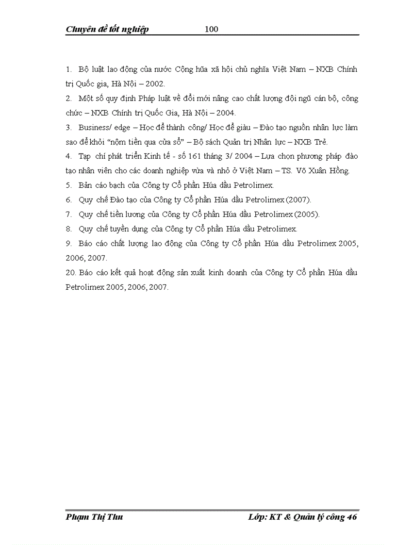 image for page Một số giải pháp hoàn thiện Quản lý Nhà nước đối với công tác đào tạo phát triển nguồn nhân lực tại Công ty Cổ phần Hóa dầu Petrolimex 1