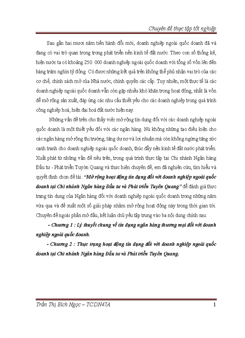 image for page Mở rộng hoạt động tín dụng đối với doanh nghiệp ngoài quốc doanh tại Chi nhánh Ngân hàng Đầu tư và Phát triển Tuyên Quang 1