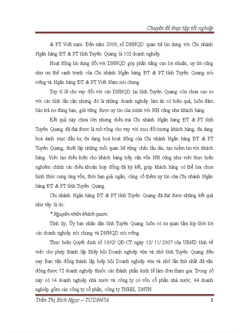image for page Mở rộng hoạt động tín dụng đối với doanh nghiệp ngoài quốc doanh tại Chi nhánh Ngân hàng Đầu tư và Phát triển Tuyên Quang 1
