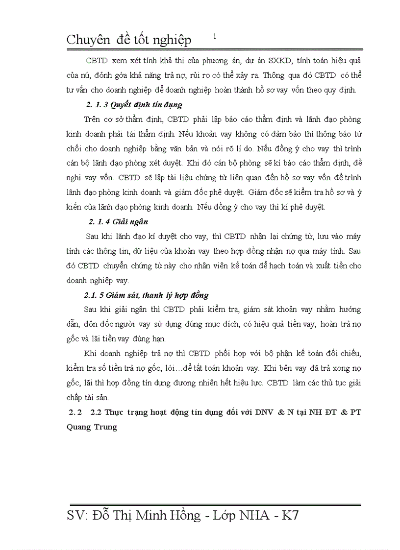 image for page Giải pháp mở rộng tín dụng ngân hàng đối với DNV N tại NHĐT PT Quang Trung 1