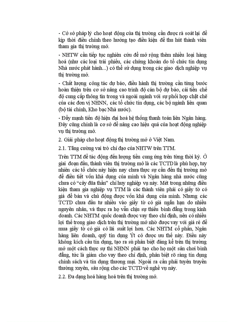 image for page thực trạng hoạt động thị trường mở ở Việt Nam hiện nay