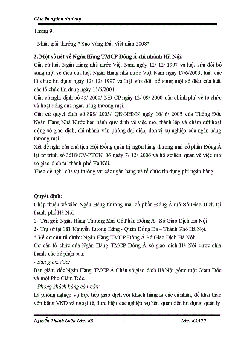 image for page Báo cáo thưc tập tại Ngân Hàng TMCP Đông Á chi nhánh Hà Nội