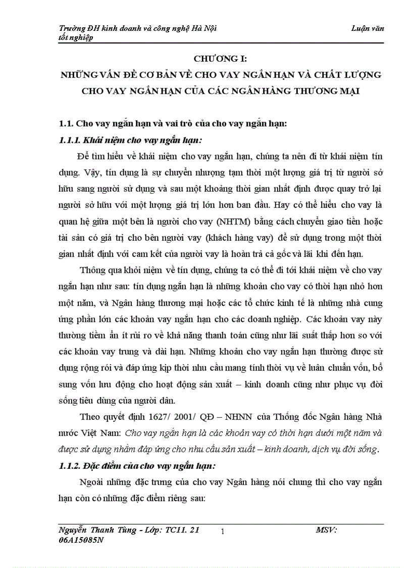 image for page Giải pháp nâng cao chất lượng cho vay ngắn hạn tại Ngân hàng Nông nghiệp và Phát triển nông thôn chi nhánh Đông Hà Nội 1