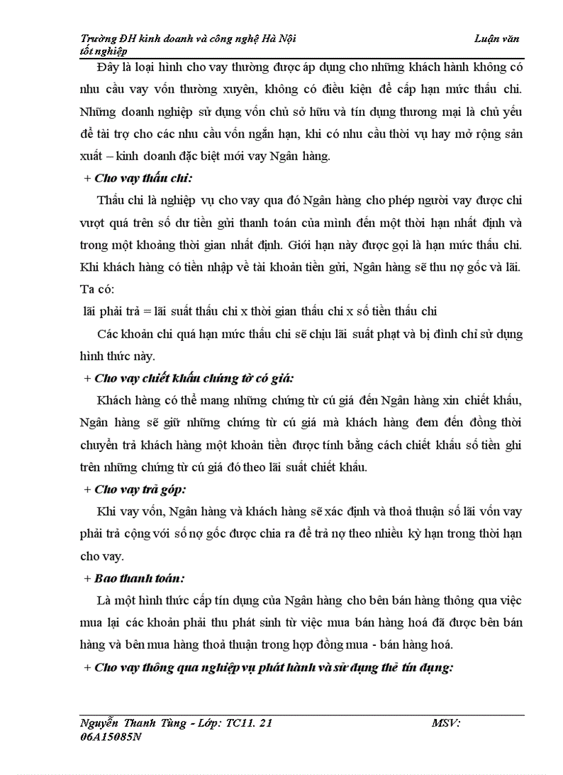 image for page Giải pháp nâng cao chất lượng cho vay ngắn hạn tại Ngân hàng Nông nghiệp và Phát triển nông thôn chi nhánh Đông Hà Nội 1