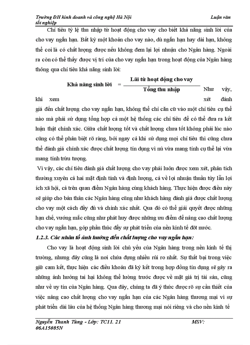 image for page Giải pháp nâng cao chất lượng cho vay ngắn hạn tại Ngân hàng Nông nghiệp và Phát triển nông thôn chi nhánh Đông Hà Nội 1