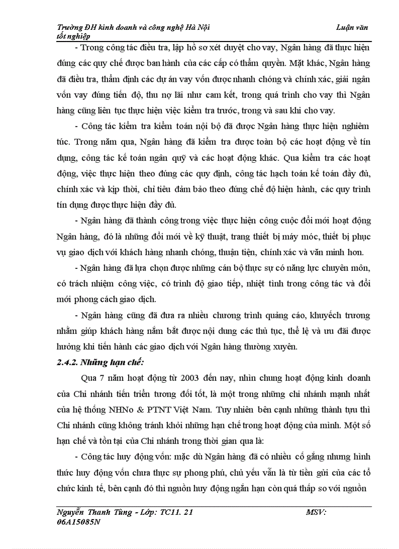 image for page Giải pháp nâng cao chất lượng cho vay ngắn hạn tại Ngân hàng Nông nghiệp và Phát triển nông thôn chi nhánh Đông Hà Nội 1