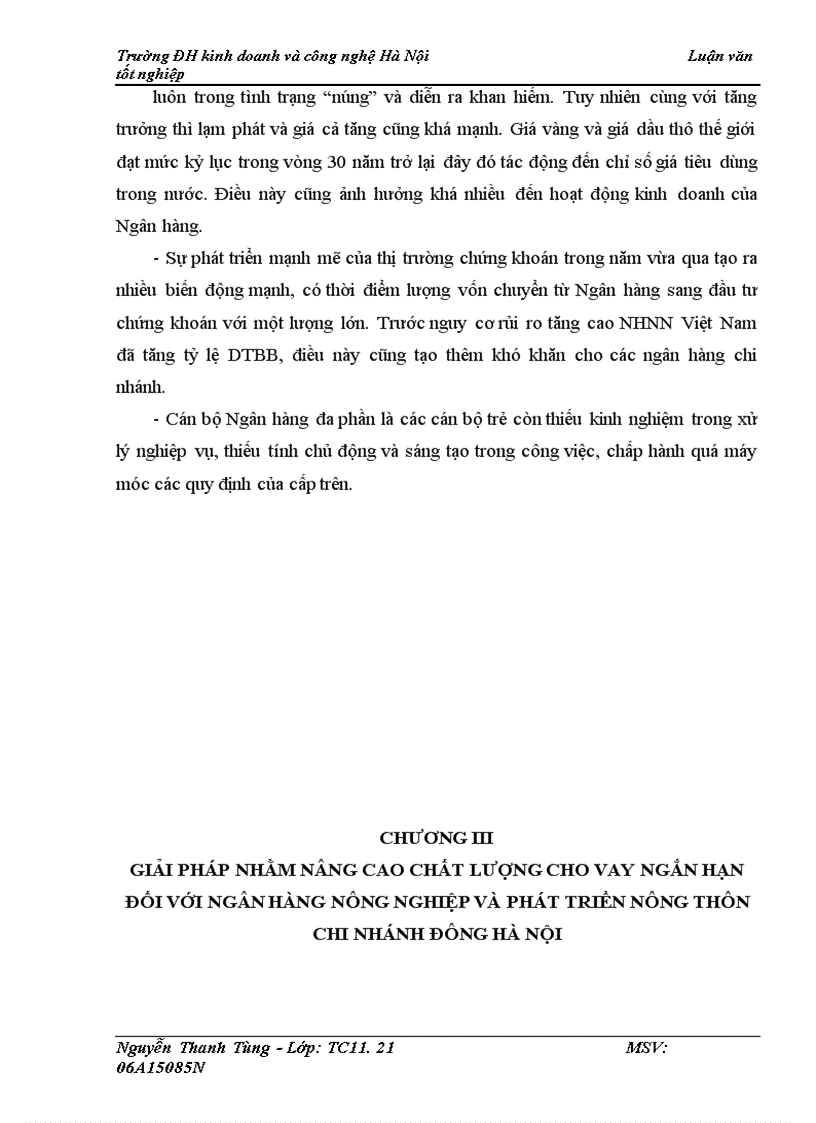 image for page Giải pháp nâng cao chất lượng cho vay ngắn hạn tại Ngân hàng Nông nghiệp và Phát triển nông thôn chi nhánh Đông Hà Nội 1
