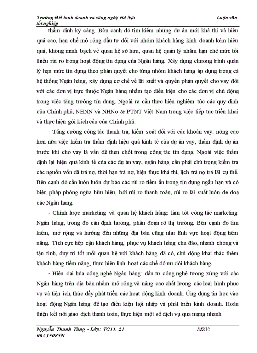 image for page Giải pháp nâng cao chất lượng cho vay ngắn hạn tại Ngân hàng Nông nghiệp và Phát triển nông thôn chi nhánh Đông Hà Nội 1