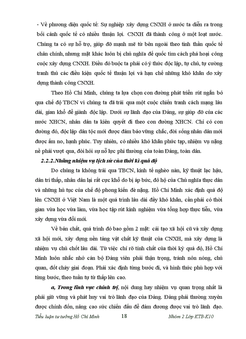 image for page Quan điểm về những đặc trưng bản chất về bước đi và biện pháp xây dựng CNXH của Hồ Chí Minh Sự vận dụng của ĐCS Việt Nam vào công cuộc đổi mới hiện nay
