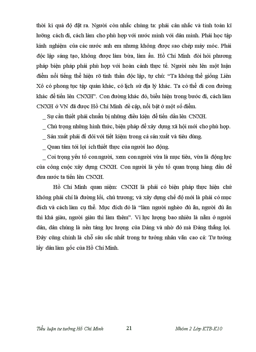 image for page Quan điểm về những đặc trưng bản chất về bước đi và biện pháp xây dựng CNXH của Hồ Chí Minh Sự vận dụng của ĐCS Việt Nam vào công cuộc đổi mới hiện nay