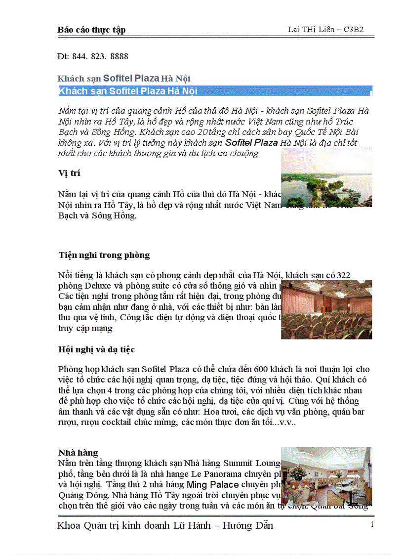 image for page hoạt động kinh doanh lữ hành của khách sạn sofitel plaza hà nội