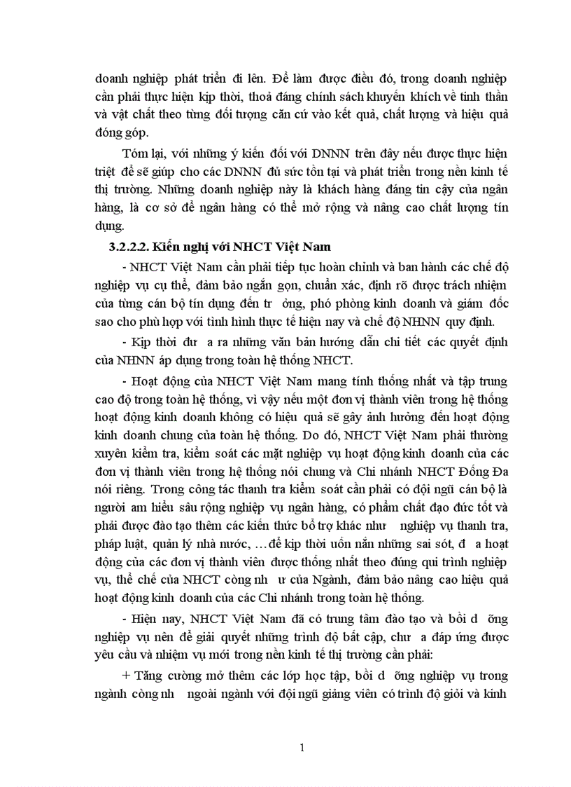 image for page Giải pháp nâng cao chất lươợng tín dụng khi cho vay doanh nghiệp Nhà nước tại Chi nhánh Ngân hàng Công thương Khu vực Đống Đa 1