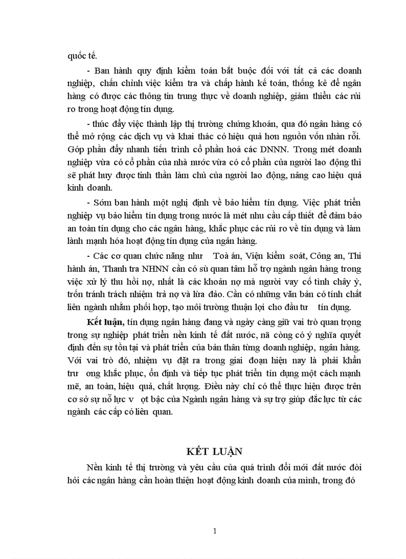 image for page Giải pháp nâng cao chất lươợng tín dụng khi cho vay doanh nghiệp Nhà nước tại Chi nhánh Ngân hàng Công thương Khu vực Đống Đa 1