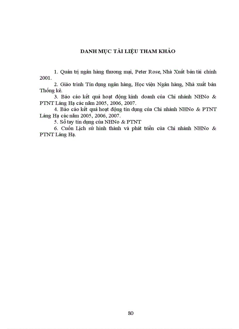 image for page Thực trạng Chất lượng tín dụng tại Chi nhánh NHNo PTNT Láng Hạ