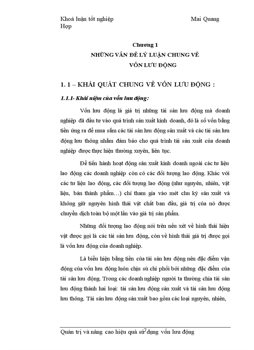 image for page Quản trị và nâng cao hiệu quả sử dụng vốn lưu động tại Công ty Vật tư kỹ thuật Xi măng 1