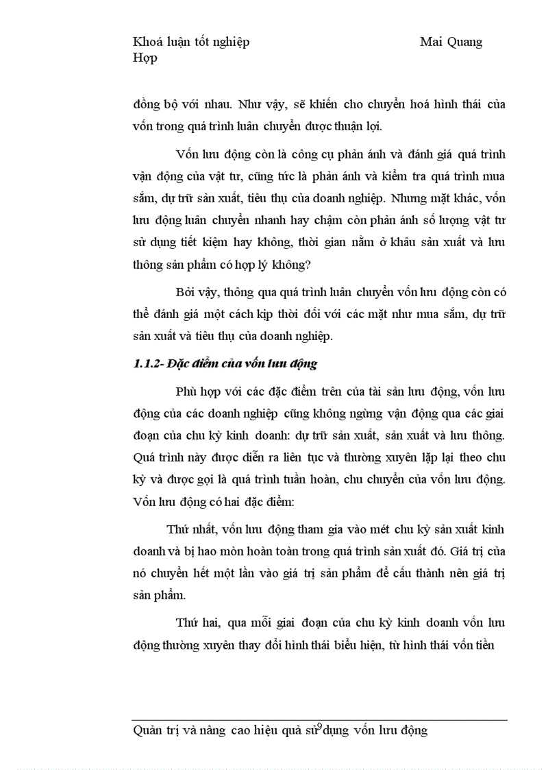 image for page Quản trị và nâng cao hiệu quả sử dụng vốn lưu động tại Công ty Vật tư kỹ thuật Xi măng 1