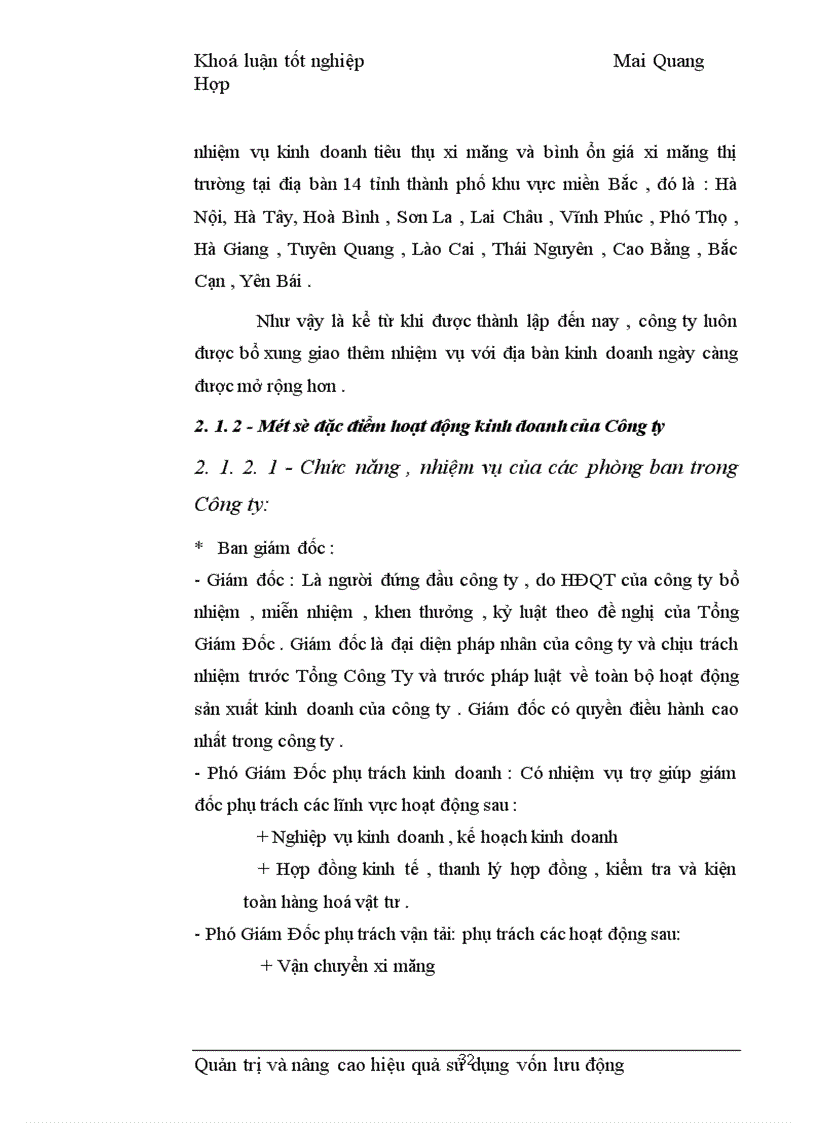 image for page Quản trị và nâng cao hiệu quả sử dụng vốn lưu động tại Công ty Vật tư kỹ thuật Xi măng 1