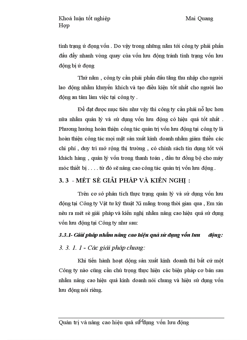 image for page Quản trị và nâng cao hiệu quả sử dụng vốn lưu động tại Công ty Vật tư kỹ thuật Xi măng 1