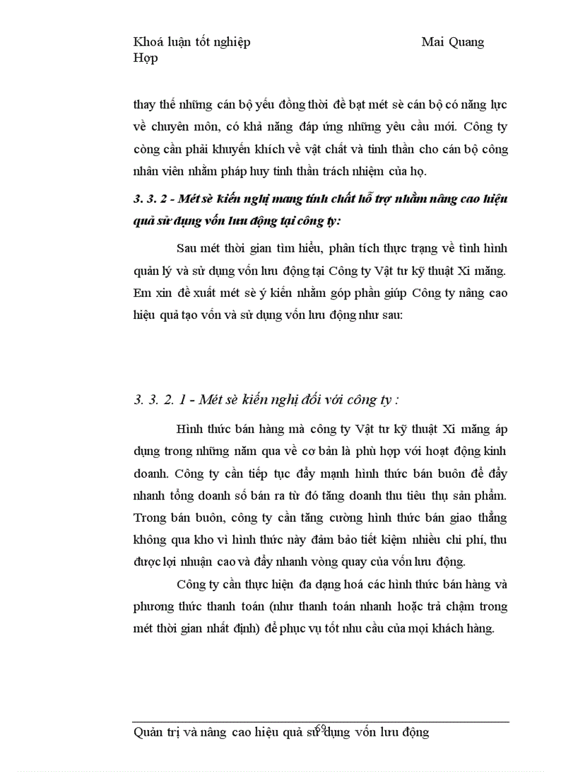 image for page Quản trị và nâng cao hiệu quả sử dụng vốn lưu động tại Công ty Vật tư kỹ thuật Xi măng 1