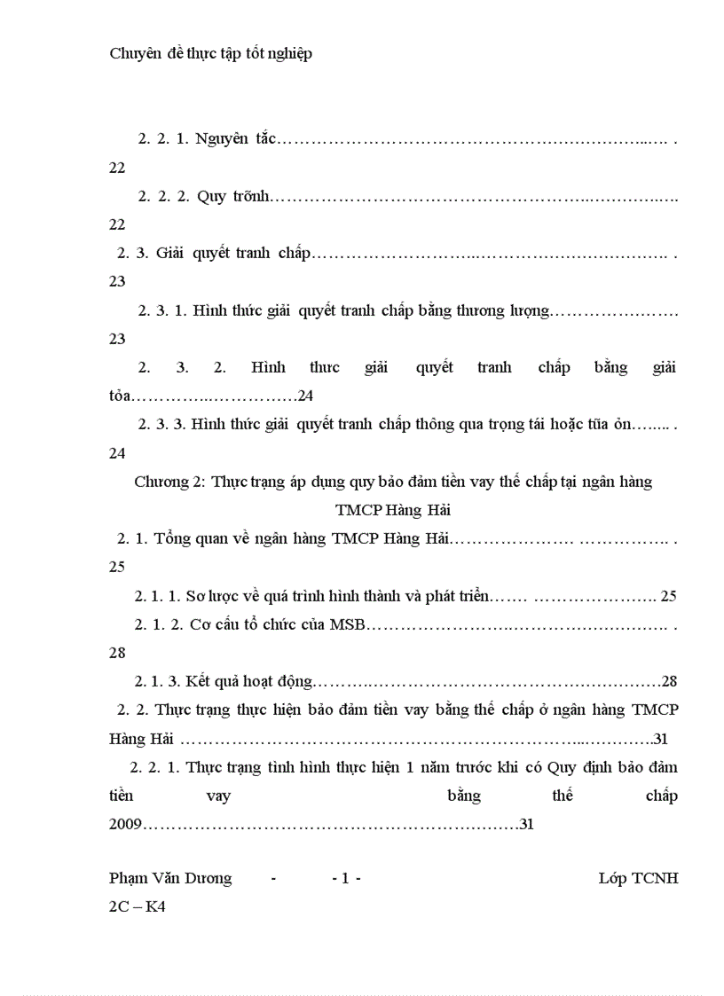 image for page Giải pháp nhằm nâng cao hiệu quả bảo đảm tiền vay bằng thế chấp tài sản trong hoạt động tín dụng tại NHTMCP Hàng Hải 1