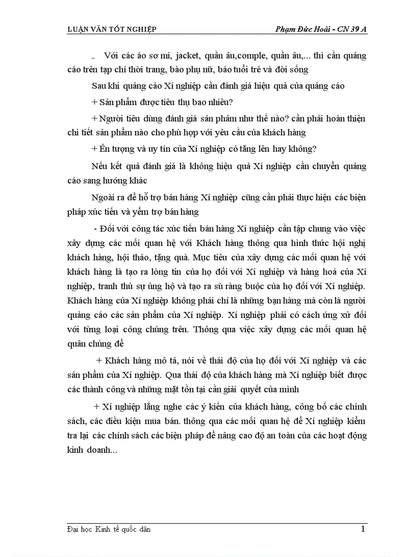 image for page Một số biện pháp cơ bản nhằm duy trì và mở rộng thị trường tiêu thụ sản phẩm tại Xí nghiệp may đo X19 thuộc Công ty 247 bộ quốc phòng 1
