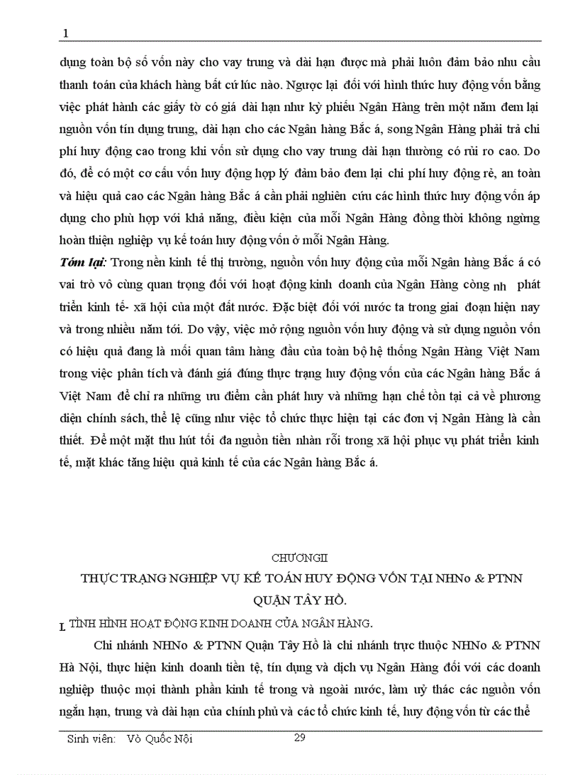 image for page Một số vấn đề cơ bản về vốn và kế toán huy động vốn tại chi nhánh NHNN PTNN Quận Tây Hồ 1