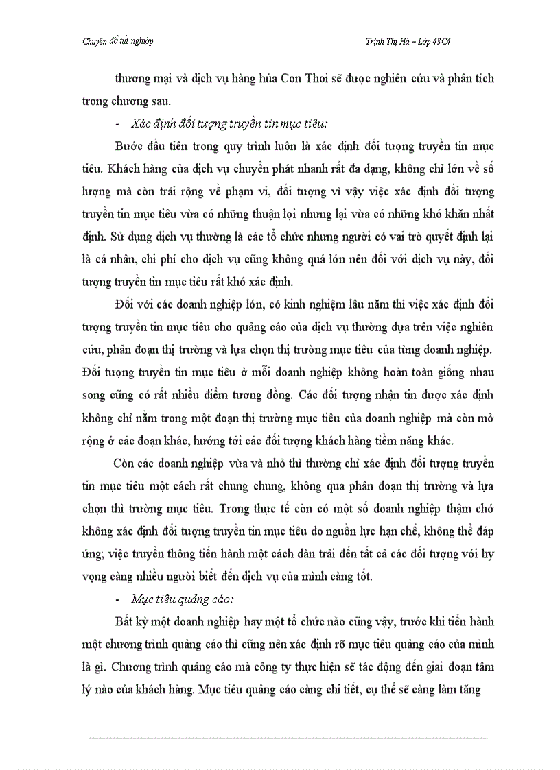 image for page Báo cáo thực tập tổng hợp Phát triển hoạt động quảng cáo dịch vụ chuyển phát nhanh của Công ty TNHH Thương mại và dịch vụ hàng hóa Con Thoi trên thị trường Hà Nội