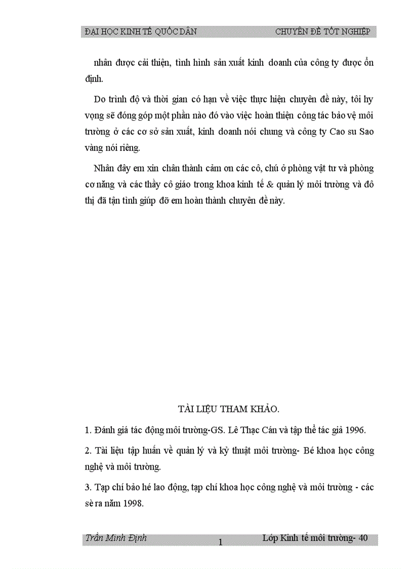 image for page Bước đầu đánh giá kinh tế các tác động môi trường do hoạt động của công ty Cao su Sao vàng Hà Nội