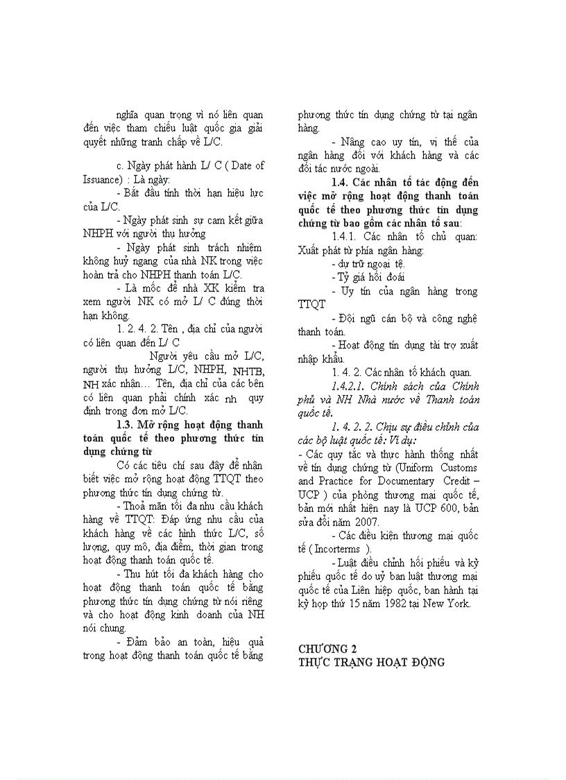 image for page Mở rộng hoạt động thanh toán quốc tế theo phương thức tín dụng chứng từ tại NHTM Cổ Phần Công Thương Việt Nam Chi nhánh Nam Thăng Long 1