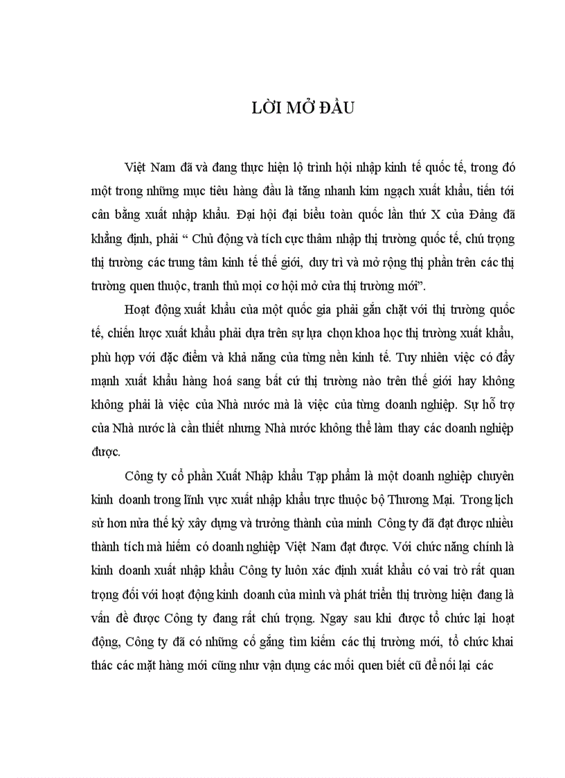 image for page Phương hướng và giải pháp phát triển thị trường xuất khẩu của Công ty cổ phần Xuất nhập khẩu Tạp phẩm 1