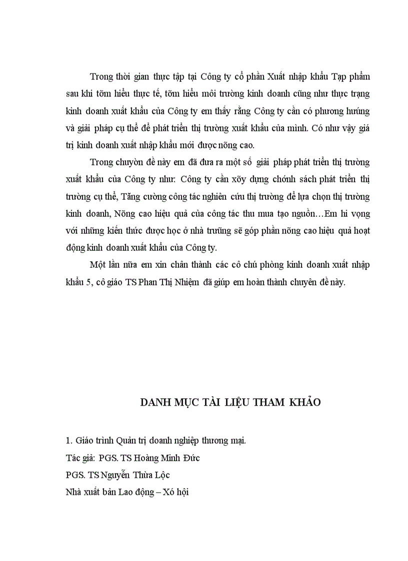 image for page Phương hướng và giải pháp phát triển thị trường xuất khẩu của Công ty cổ phần Xuất nhập khẩu Tạp phẩm 1
