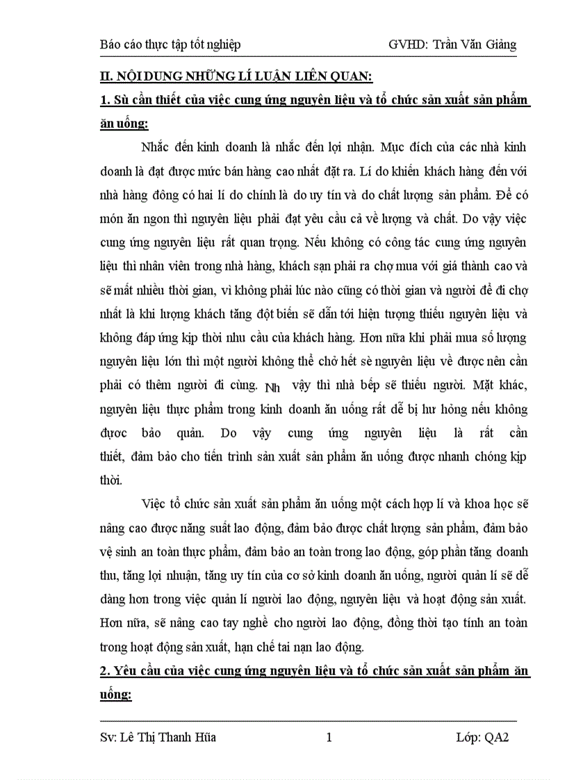 image for page Xác định cơ sở khoa học về công tác cung ứng nguyên liệu và tổ chức sản xuất sản phẩm ăn uống trong kinh doanh ăn uống