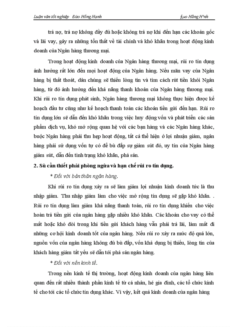 image for page Một số giải pháp phòng ngừa và hạn chế rủi ro tín dụng tại NHNo PTNT Hà Nội 1