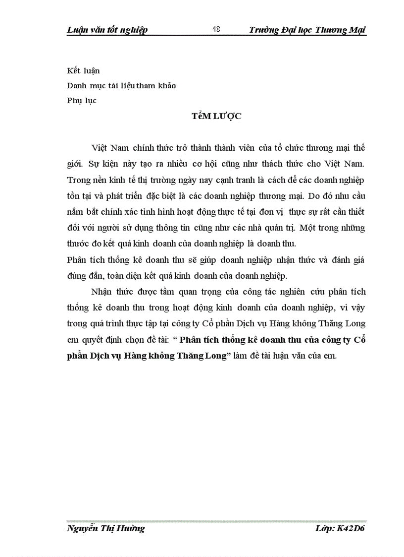 image for page Phân tích và dự báo thống kê doanh thu tại công ty Cổ phần Dịch vụ Hàng không Thăng Long 1